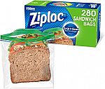 280 Count Ziploc Sandwich and Snack Bags $6 and more