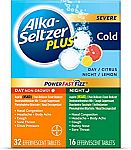 48 Count ALKA-SELTZER PLUS Severe, Cold Day Night Medicine for Adults $8.50