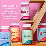 Amazon Elements Biotin 2500 mcg with Vitamin C & E, 60 Gummies $2.84 