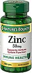 100 Ct Nature's Bounty Zinc 50 mg Caplets $2.42