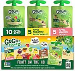 GoGo squeeZ Fruit on the Go Kids Snacks Variety Pack, 3.2 oz. (20 Pouches) $11 (or $6.30 - YMMV)