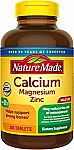 300 Tablets Nature Made Calcium Magnesium Zinc with Vitamin D3 $4.20