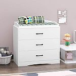 3-Drawer White Wooden Chest of Drawers Storage Dresser Storage Organizer Freestanding Cabinet $65 and more