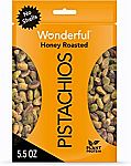 5.5 oz Wonderful Pistachios, No Shells, Honey Roasted Nuts (2 for $5.38)