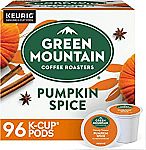 96 Counts Green Mountain Coffee Roasters Pumpkin Spice, Single-Serve Keurig K-Cup Pods $27