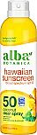 Alba Botanica SPF 50 Hawaiian Coconut Sunscreen Spray (6 fl oz) $8.30