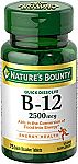 75-Count Nature’s Bounty Vitamin B12 2500 mcg Quick Dissolve Tablets $3.59