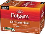72 Counts Folgers 100% Colombian Medium Roast Coffee Keurig K-Cup Pods $21