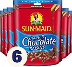 6-Pack 7 Ounce Sun-Maid Pure Milk Chocolate Raisins Snacks $16.65