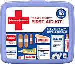 80-Piece Band-Aid Travel Ready Portable Emergency First Aid Kit $7.50