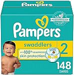 148 Count Pampers Swaddlers Diapers Size 2 + 36 Count Honest Wipes $29 and more