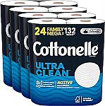 24 Mega Rolls Cottonelle Ultra Clean Toilet Paper $15.56