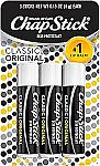 3-pack ChapStick Classic Original Lip Balm Tubes 0.15 oz $2.91