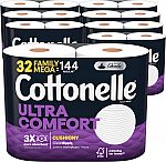 32-Count Cottonelle Family Mega Rolls Toilet Paper $25.83