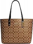 Coach Town Tote, Khaki Black $175 (30% off)