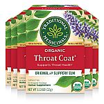 96-Ct Traditional Medicinals Organic Throat Coat Tea Bags $12.12 and more