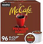 96 Count McCafe Premium Roast, Keurig Single Serve K-Cup Pods $35.88
