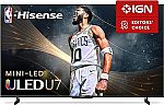 Hisense 85" U7 4K ULED Smart TV $1349