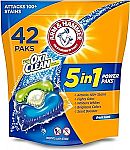 42-Count Arm & Hammer Plus OxiClean 5-in-1 Laundry Detergent Power Paks $4