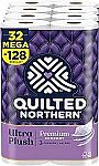 64 Mega Rolls Quilted Northern Ultra Plush Toilet Paper + Scotch-Brite Scrubber + $15 Amazon Credit $58