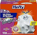 110-Ct 13-Gal Hefty Ultra Strong Tall Kitchen Trash Bags $11