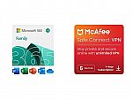 15-Month Microsoft 365 Family w/ Auto-Renewal (6 People) + 1-Year McAfee Secure VPN 2024 (5 Devices) (Digital Download) $70