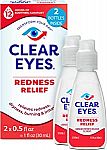 Clear Eyes Redness Relief Eye Drops, 0.5 oz, Dual Pack $3.87
