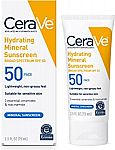CeraVe SPF 50 Hydrating Face Sunscreen 2.5 Oz (Sensitive Skin) (2 for $14.56) and more