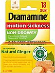 18-Ct Dramamine Motion Sickness Relief Tablets $4.84 and more