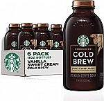 6-pack Starbucks RTD Coffee, Cold Brew, Vanilla Sweet Cream , 11oz Glass Bottles $10.50 (YMMV)