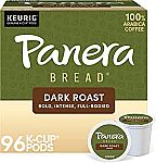 96 Count Panera Bread Dark Roast Coffee K-Cup Pods $26