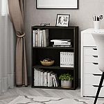 Furinno 31.5 in. Espresso Wood 4-shelf Standard Bookcase with Storage $29 Shipped and more