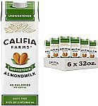 6-Pk Califia Farms 32 Oz Unsweetened Almond Milk $13.96
