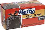 40-Count Hefty Easy Flaps Multipurpose 30-Gallon Large Trash Bags $5.94