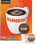 176 Counts Dunkin' Original Blend Medium Roast Coffee Keurig K-Cup Pods $63.50