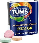 24-Ct TUMS Extra Strength Assorted Fruit Antacid Chewable Tablets $1.31