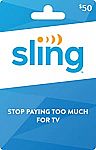 $50 Sling TV Gift Card $42.50