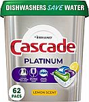 2 x 62 Count Cascade Platinum Dishwasher Pods $24.90