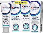 3-Pk 3.7-Oz Crest Pro-Health Gum Detoxify Toothpaste $10
