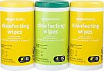 3-Pack 85-Count Amazon Basics Disinfecting Wipes $7.66