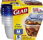 5 Count GladWare Soup & Salad Food Storage Containers $3.40
