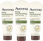 3 x 2.5 fl. oz Aveeno Daily Moisturizing Oat Lotion for Dry Skin $4