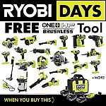 RYOBI Days Sale: ONE+ 18V Lithium-Ion Starter Kit + Free Cordless Leaf Blower $99 and more