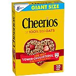 20-Oz Giant Size Original Cheerios Cereal $2.49