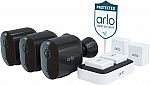 Arlo Pro 4 Spotlight Camera Security Bundle 3 Wire-Free Cameras 2K with Color Night Vision $279.99
