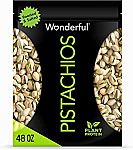 48 Oz Wonderful Pistachios In-Shell, Roasted & Salted Nuts $12