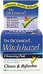 T.N. Dickinson's Witch Hazel Cleansing Pads, 60 Count $2.99