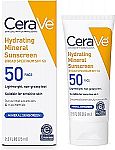 2.5 Oz CeraVe Mineral Face Sunscreen (Sensitive Skin) $6