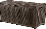 Suncast 99-Gallon Resin Wicker Patio Outdoor Storage Container $59