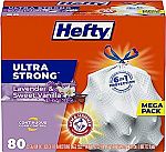 80-Ct 13-Gal Hefty Ultra Strong Tall Kitchen Trash Bags + $0.80 Amazon Credit $11.44